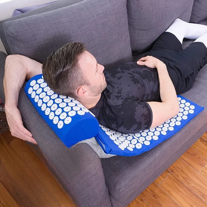 Tapis d'Acupression Anti-Douleur — Kit Dos & Nuque avec Coussin Inclus