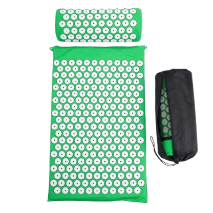Tapis d'Acupression Anti-Douleur — Kit Dos & Nuque avec Coussin Inclus